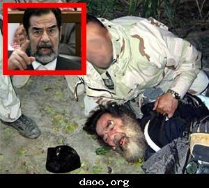 لحظة اخراج صدام من المخبأ
