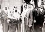 HH the late Amir Sheikh Ahmed Al Jaber with HH the late Amir Sheikh Abdullah Al Salem and the late Amir of Bahrain HH Sheikh Salman bin Khalifah in Kuwait in 1949.