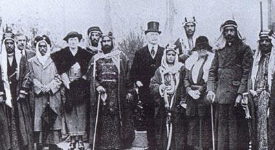 Sheikh Jaber Al-Ahmed with Prince Faisal bin AbdulAziz visited London to mark the end of the First World War 1919